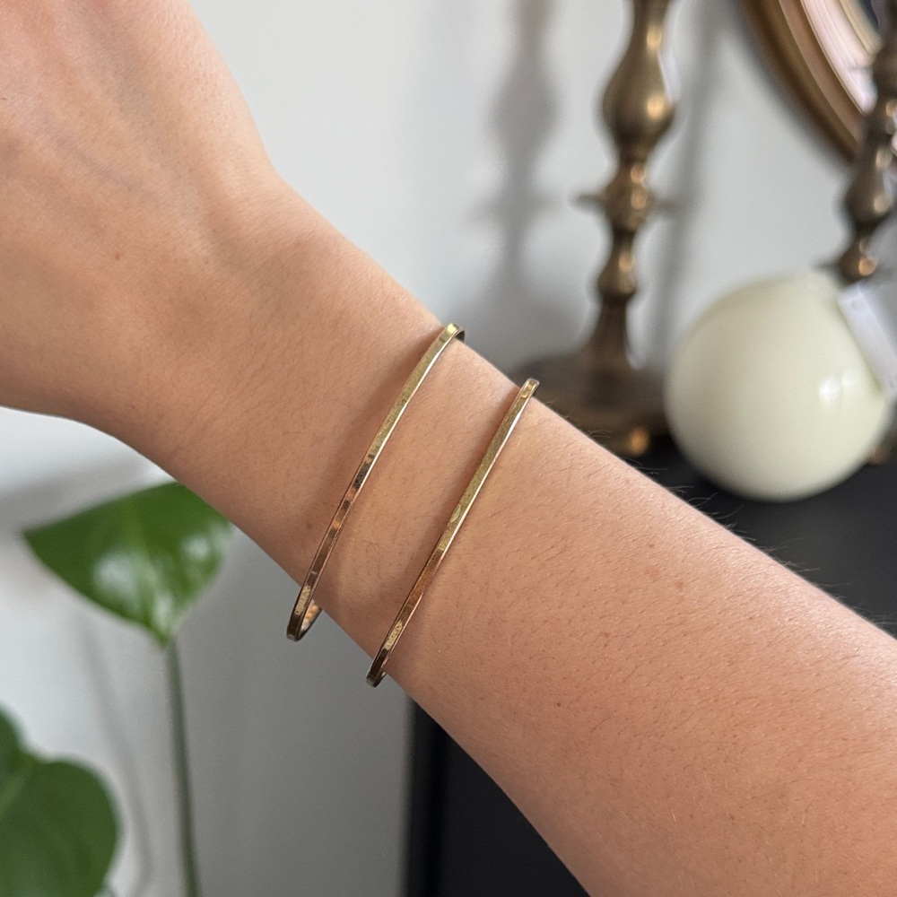 Elegant Gold Bangle Double Cuff Bracelet